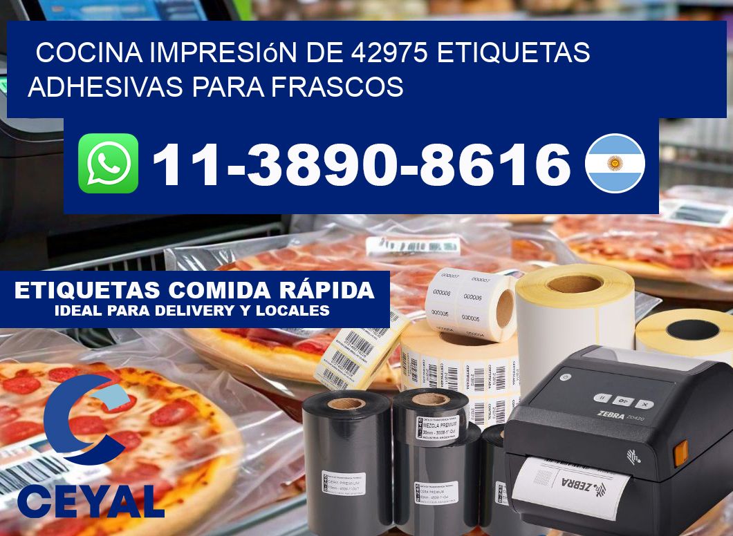 cocina impresión de 42975 etiquetas adhesivas para frascos