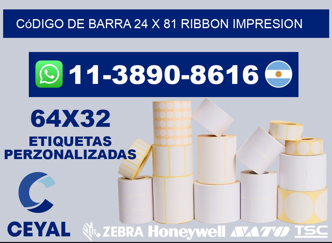 código de barra 24 x 81 ribbon impresion
