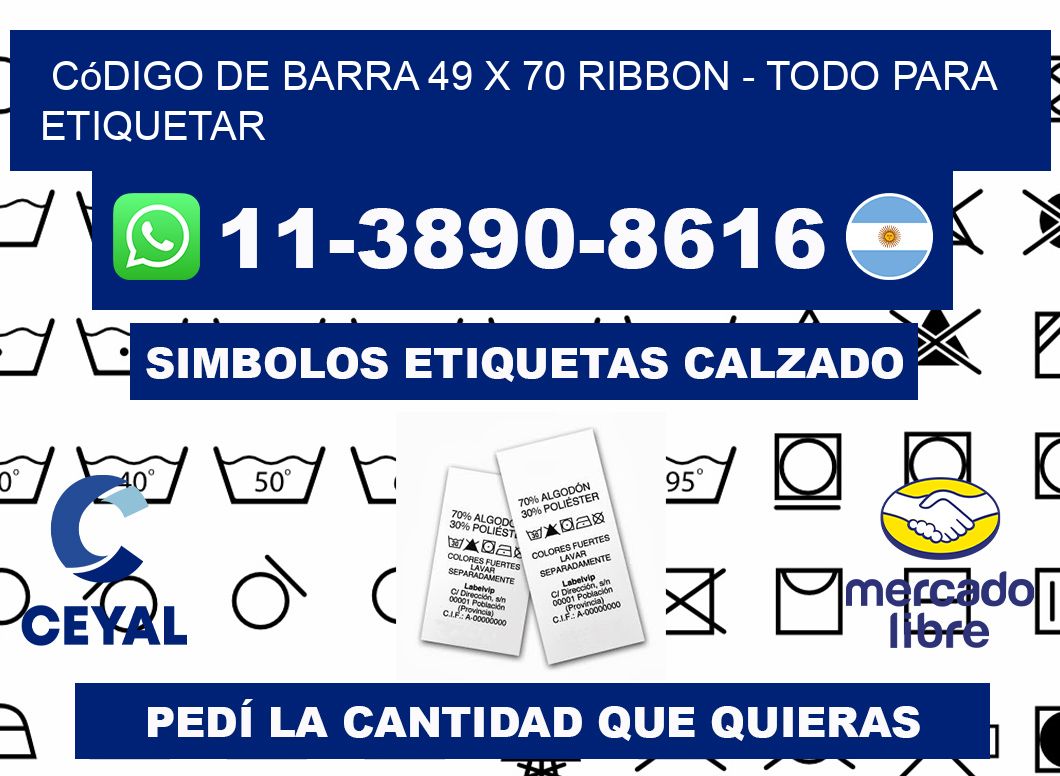 código de barra 49 x 70 ribbon - Todo para Etiquetar
