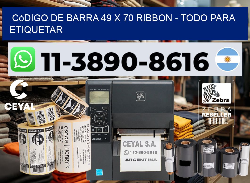 código de barra 49 x 70 ribbon - Todo para Etiquetar