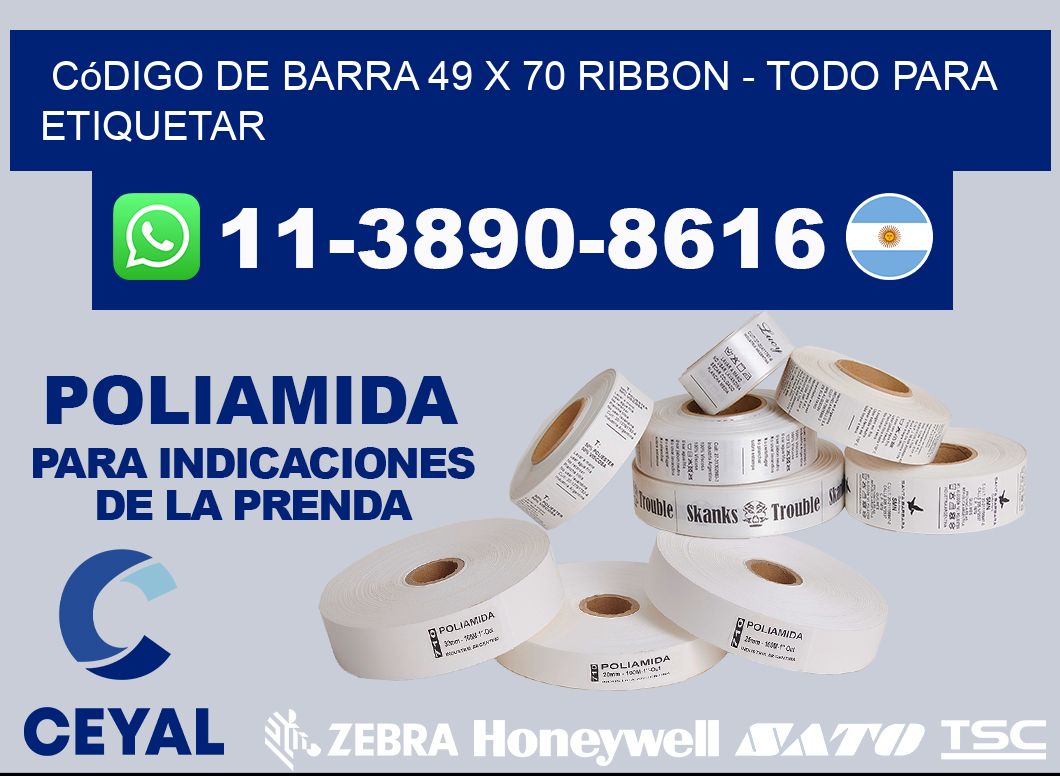 código de barra 49 x 70 ribbon - Todo para Etiquetar
