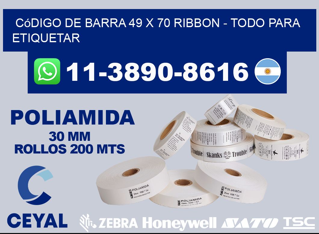 código de barra 49 x 70 ribbon - Todo para Etiquetar