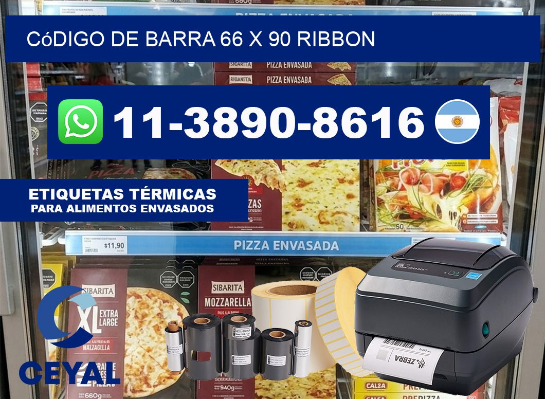 código de barra 66 x 90 ribbon