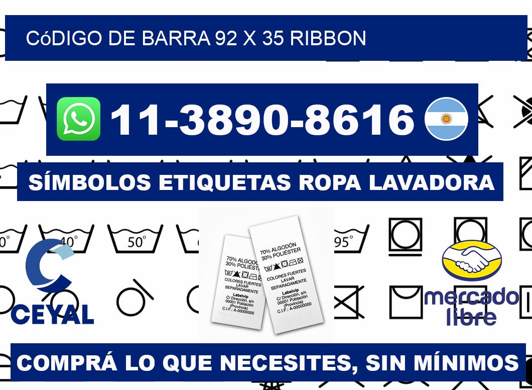 código de barra 92 x 35 ribbon