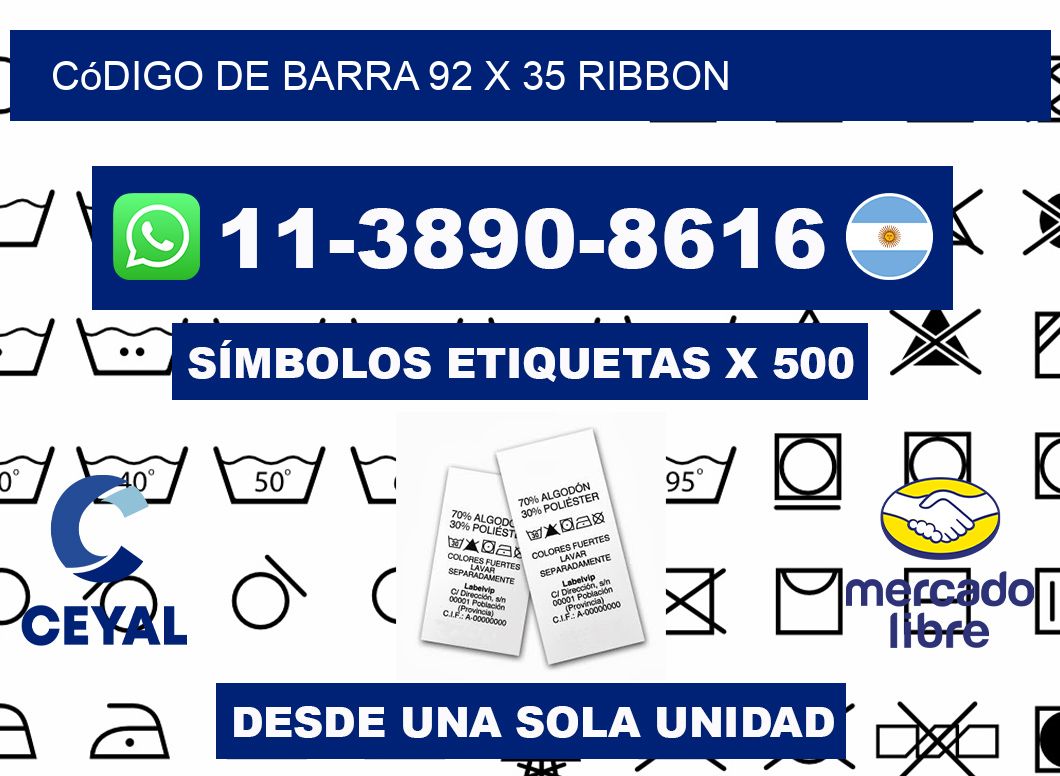 código de barra 92 x 35 ribbon