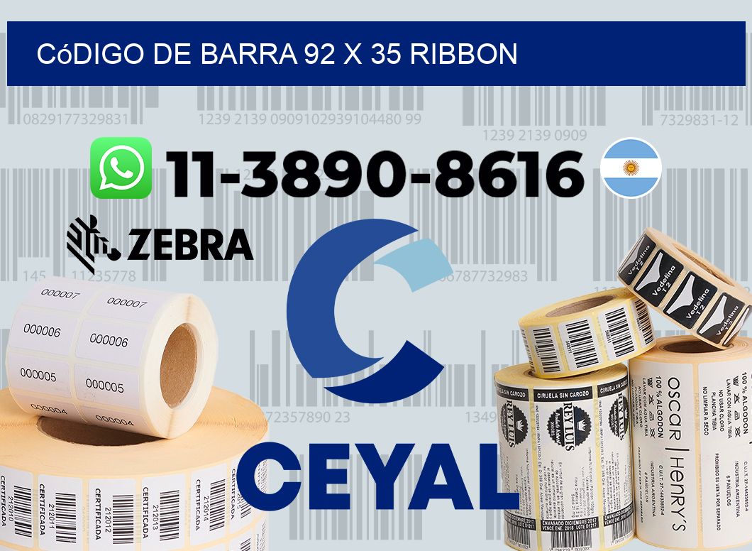 código de barra 92 x 35 ribbon