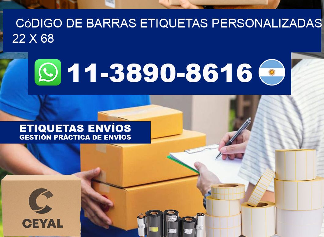 código de barras etiquetas personalizadas 22 x 68