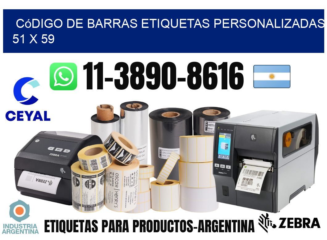 código de barras etiquetas personalizadas 51 x 59