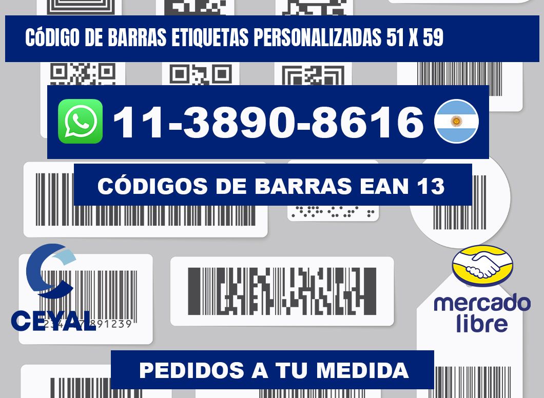 código de barras etiquetas personalizadas 51 x 59