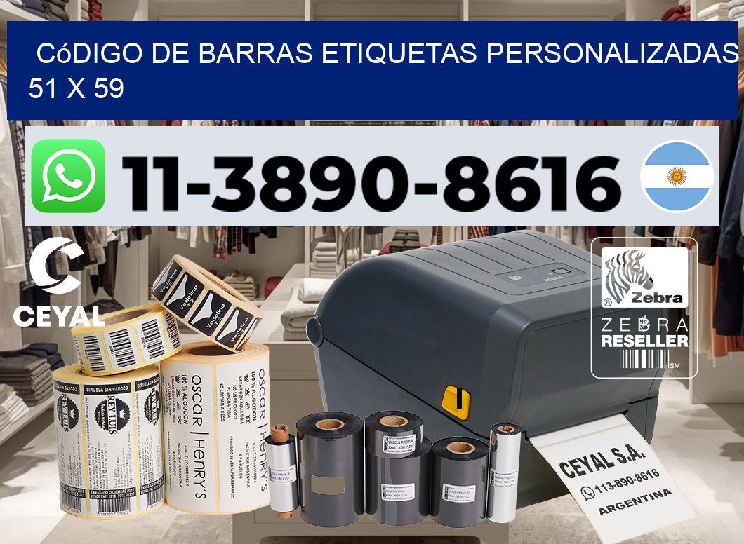 código de barras etiquetas personalizadas 51 x 59