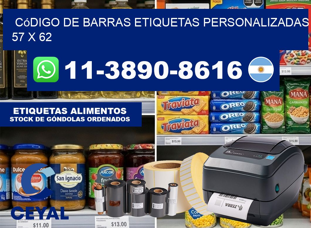 código de barras etiquetas personalizadas 57 x 62