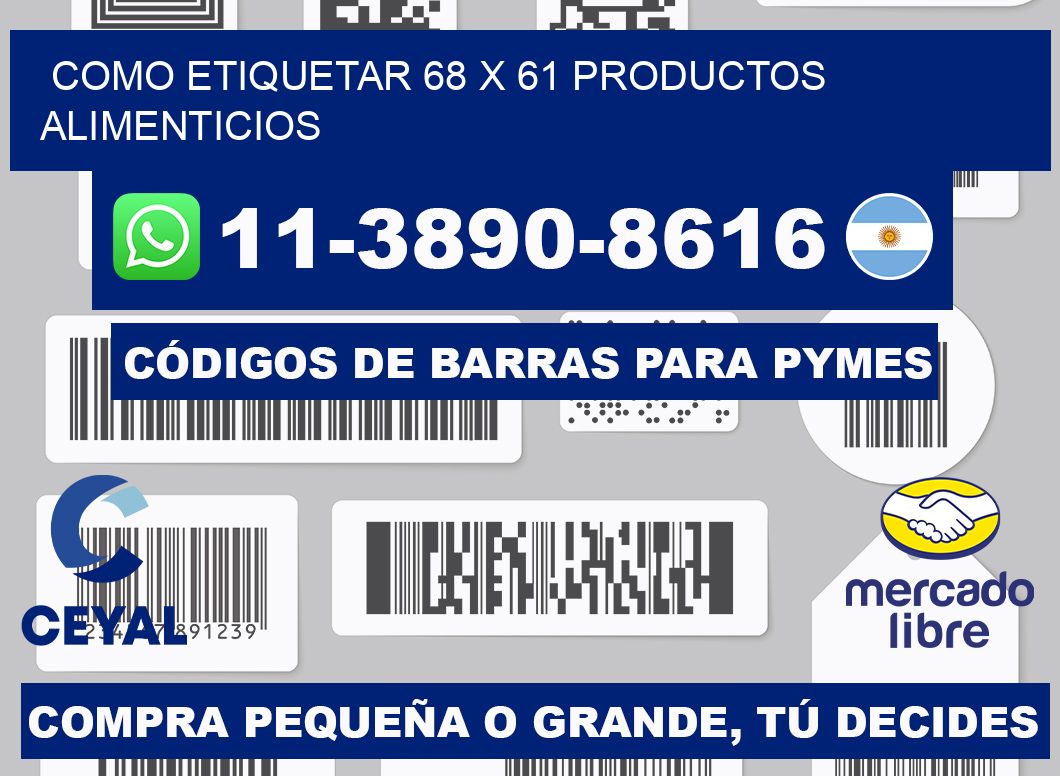 como etiquetar 68 x 61 productos alimenticios