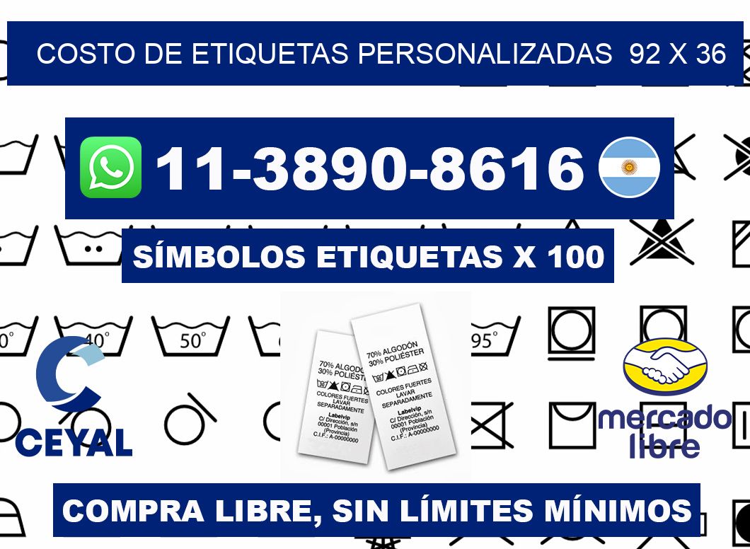 costo de etiquetas personalizadas 92 x 36