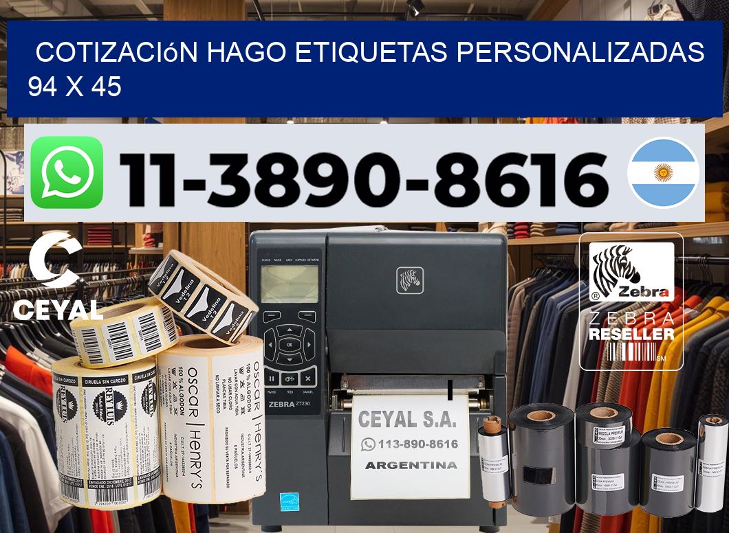 cotización hago etiquetas personalizadas 94 x 45