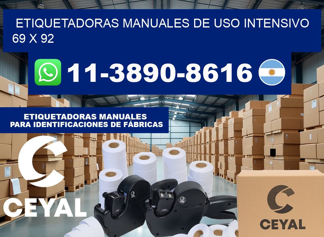 etiquetadoras manuales de uso intensivo 69 x 92