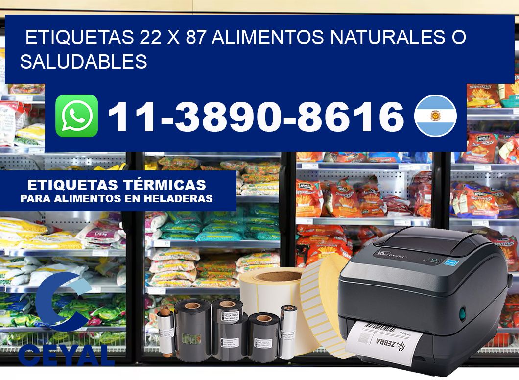 etiquetas 22 x 87 alimentos naturales o saludables