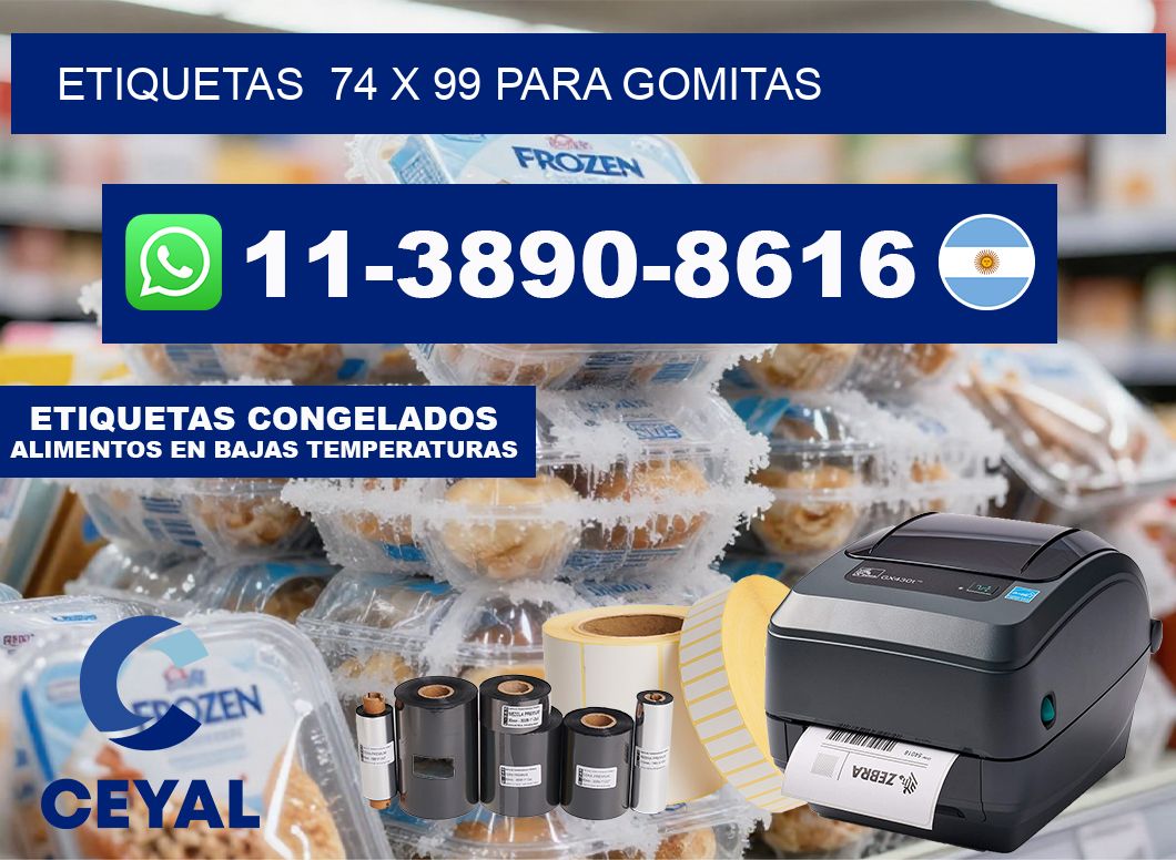 etiquetas  74 x 99 para Gomitas
