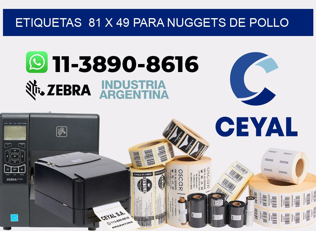 etiquetas 81 x 49 para Nuggets de pollo