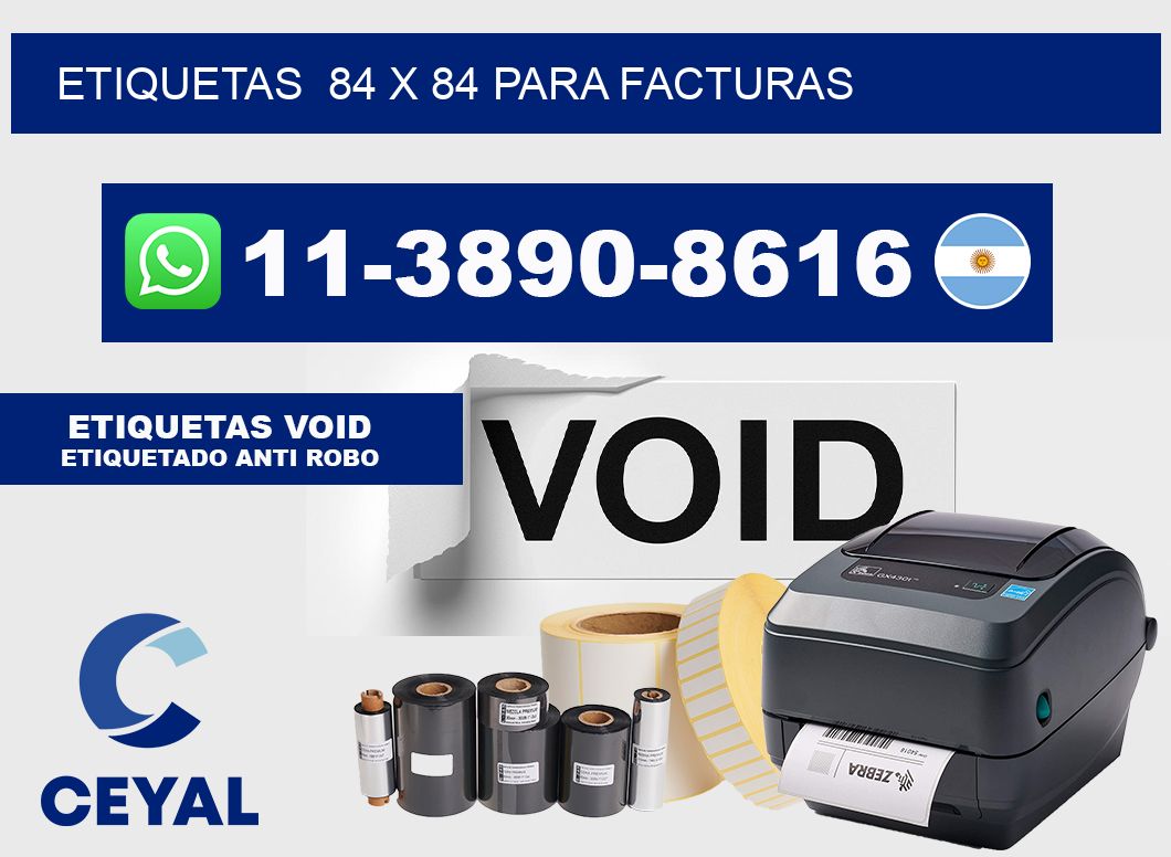 etiquetas  84 x 84 para Facturas