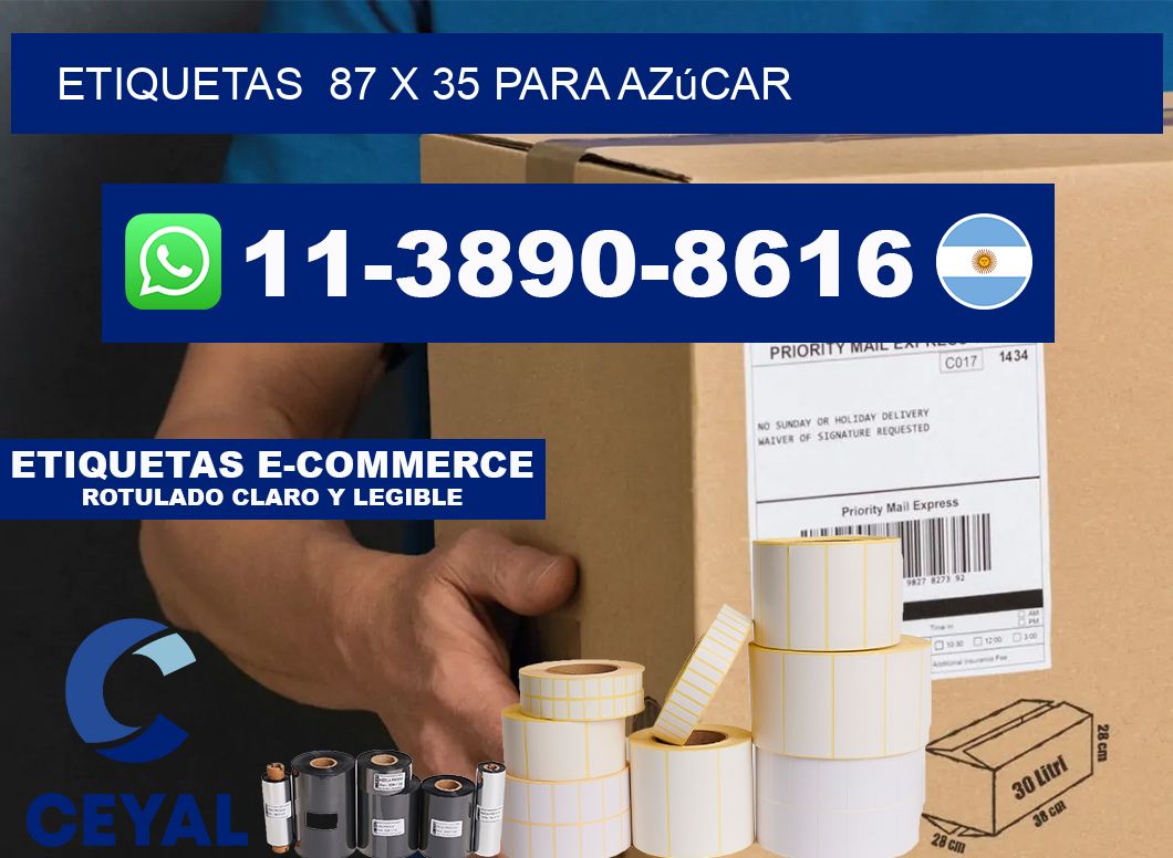etiquetas  87 x 35 para Azúcar
