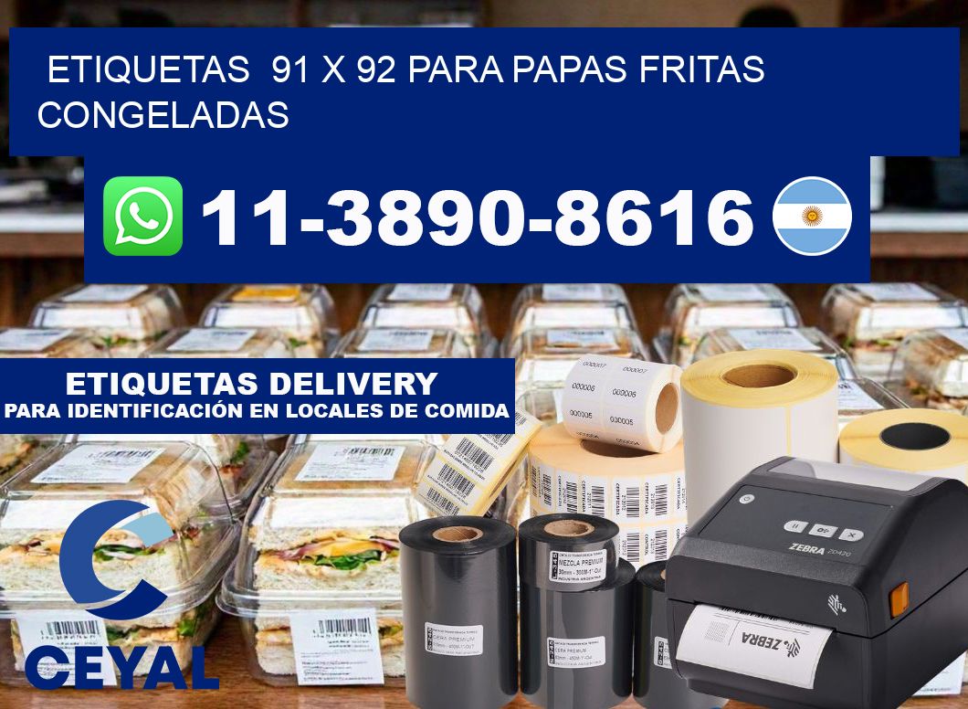 etiquetas 91 x 92 para Papas fritas congeladas