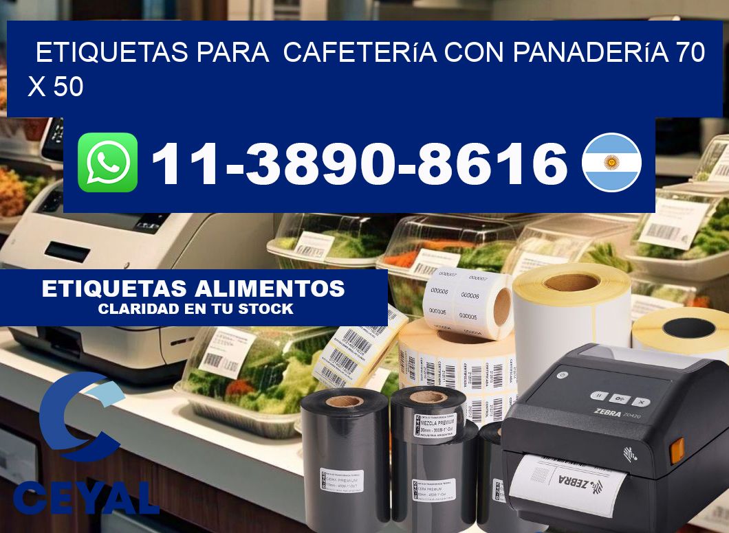 etiquetas para  Cafetería con panadería 70 x 50