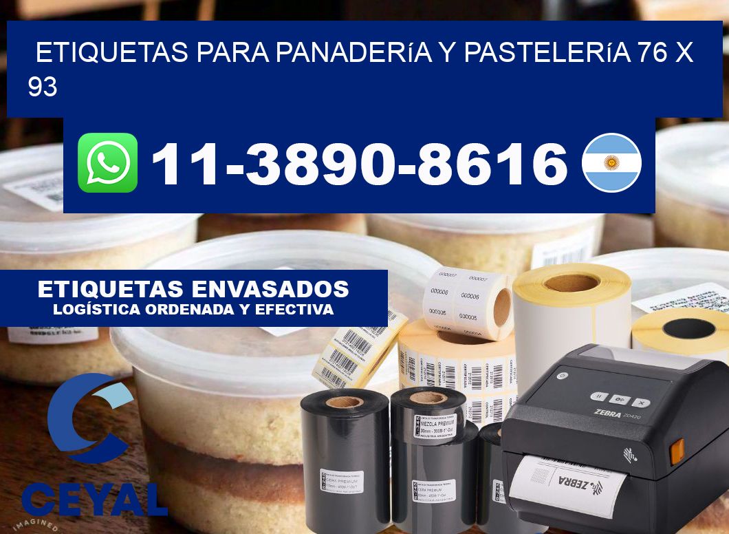 etiquetas para Panadería y pastelería 76 x 93