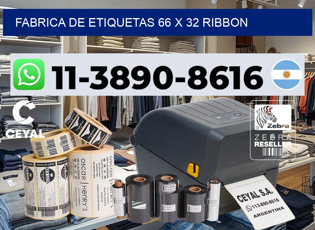 fabrica de etiquetas 66 x 32 ribbon