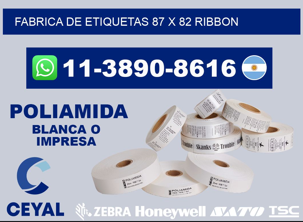 fabrica de etiquetas 87 x 82 ribbon
