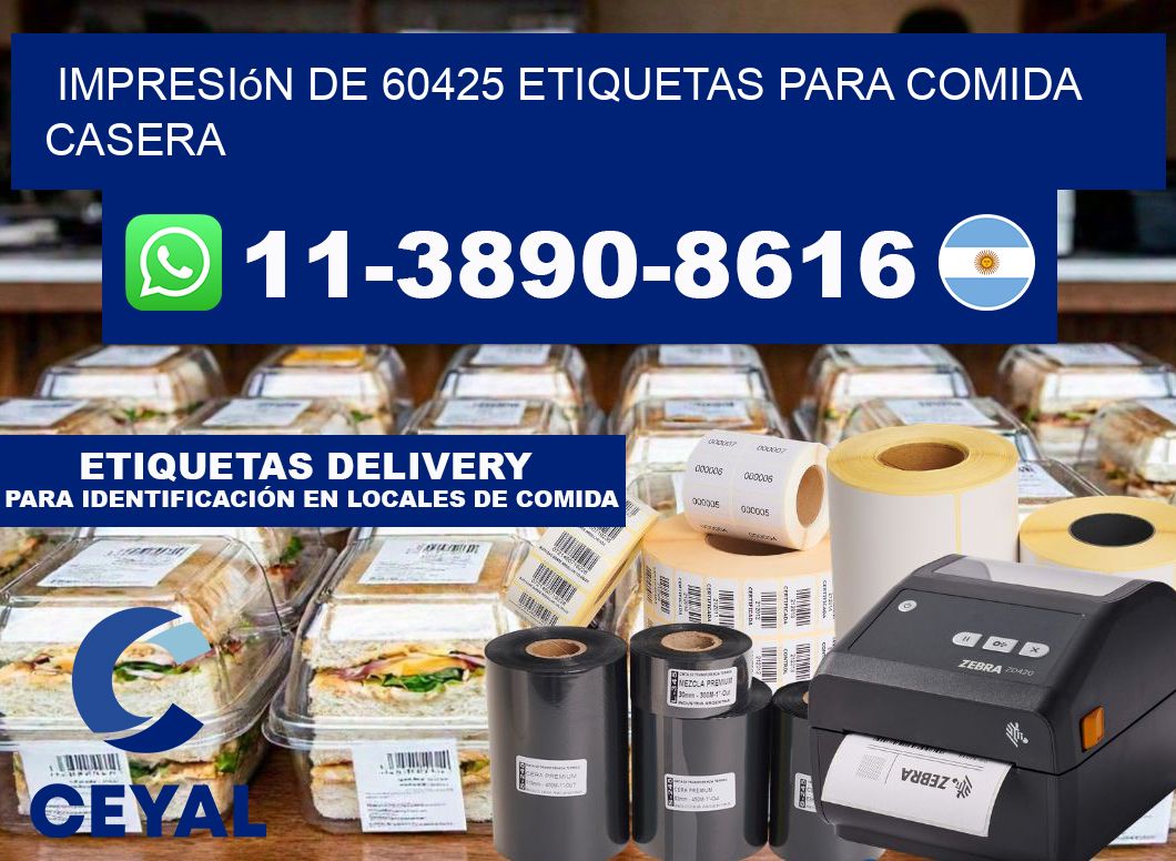 impresión de 60425 etiquetas para comida casera