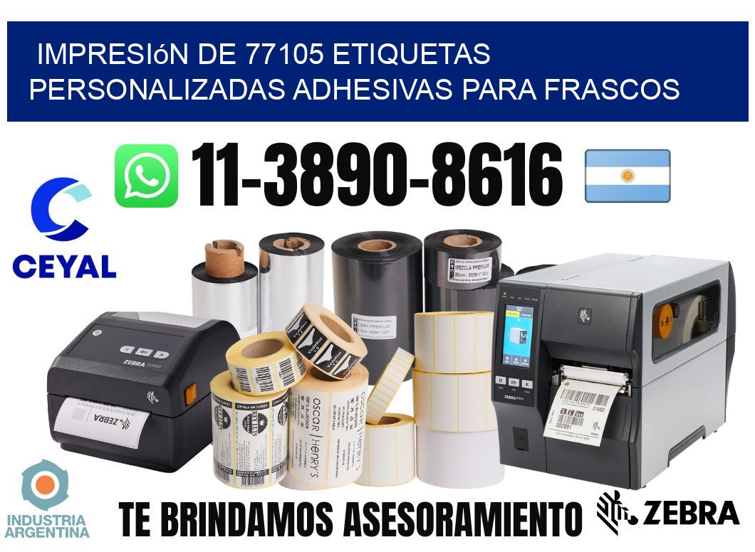 impresión de 77105 etiquetas personalizadas adhesivas para frascos