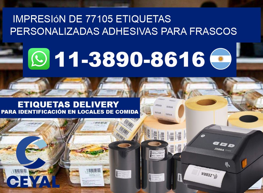 impresión de 77105 etiquetas personalizadas adhesivas para frascos