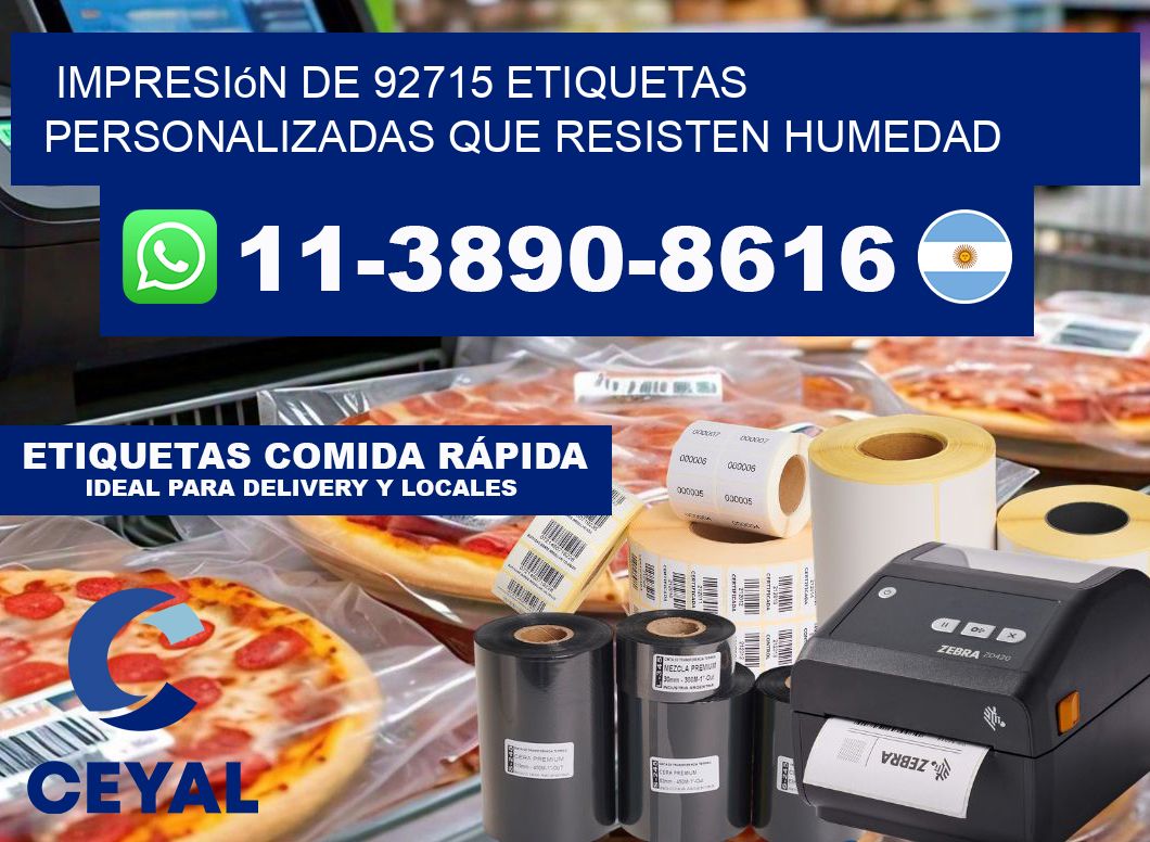 impresión de 92715 etiquetas personalizadas que resisten humedad