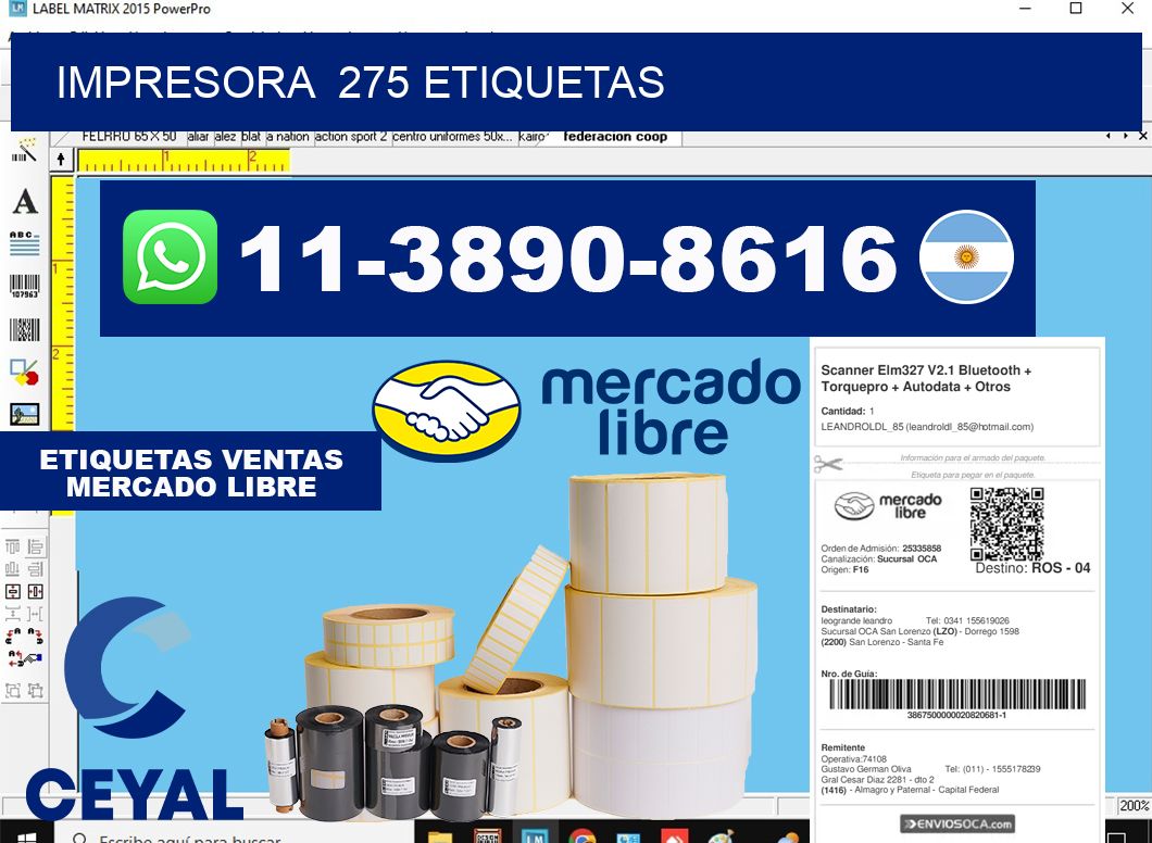 impresora  275 etiquetas