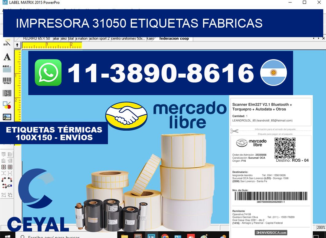 impresora 31050 etiquetas fabricas
