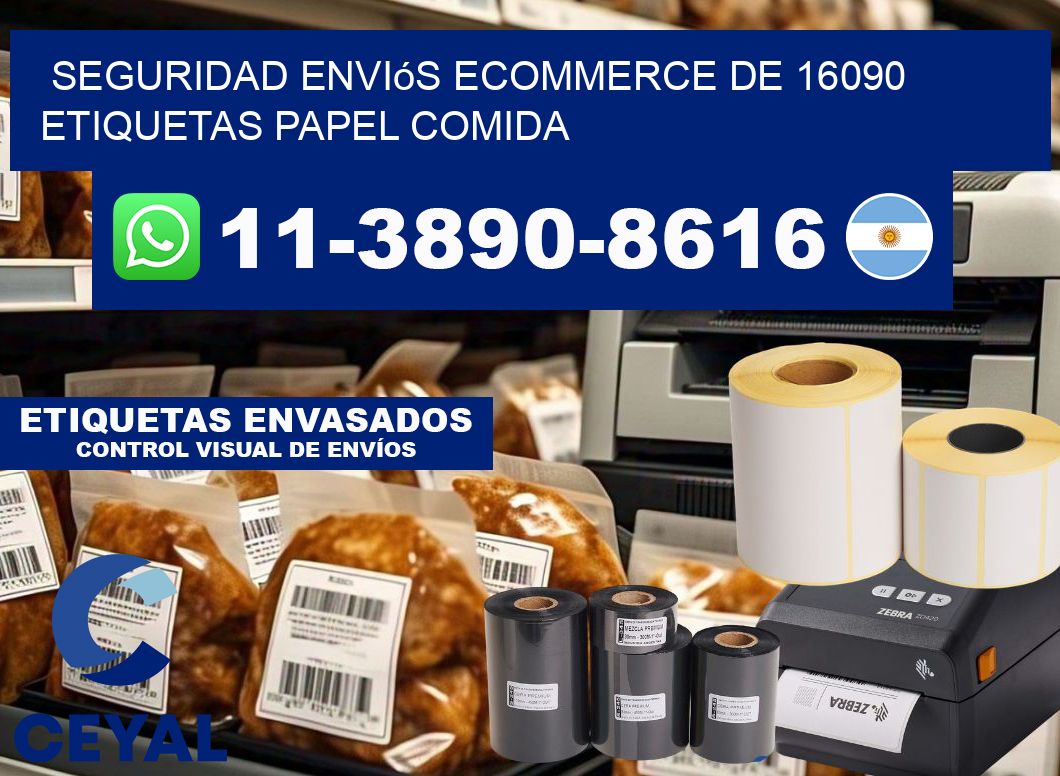 seguridad enviós ecommerce de 16090 etiquetas papel comida