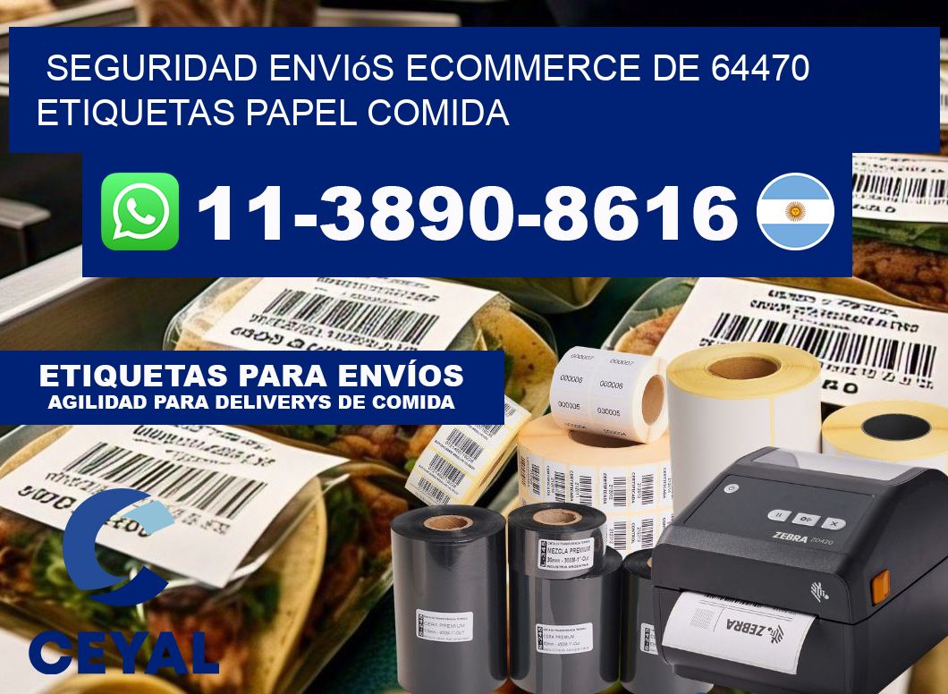 seguridad enviós ecommerce de 64470 etiquetas papel comida