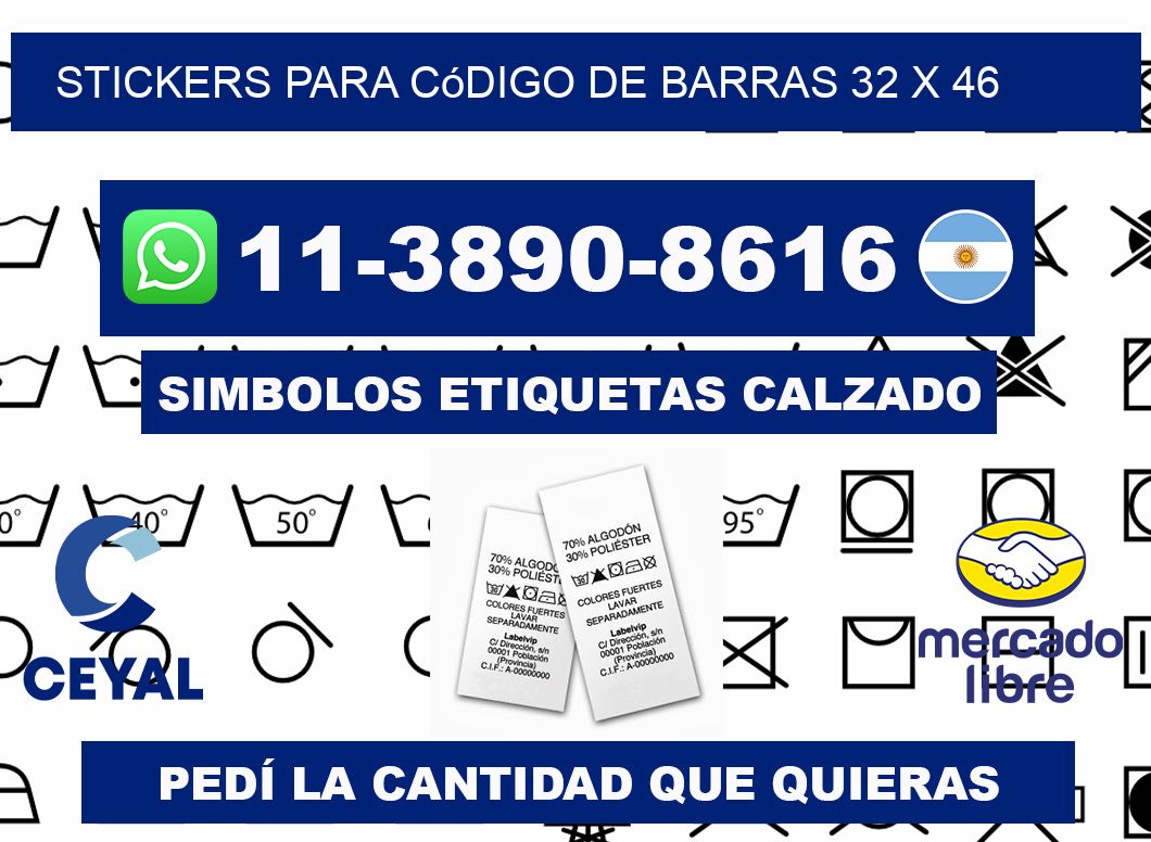 stickers para código de barras 32 x 46