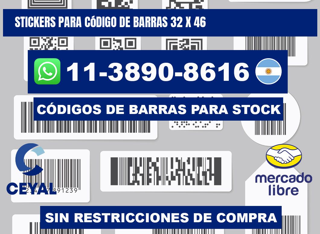 stickers para código de barras 32 x 46