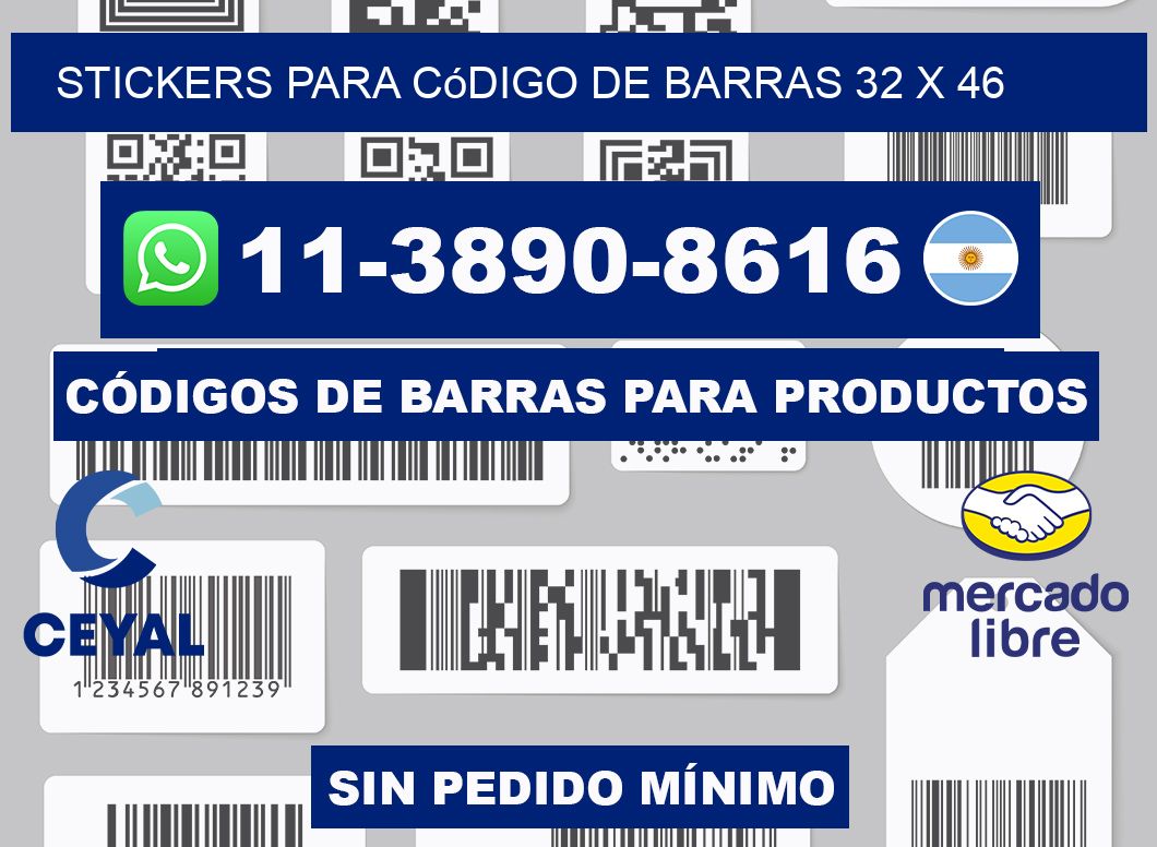 stickers para código de barras 32 x 46