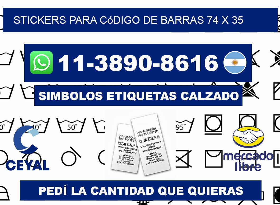 stickers para código de barras 74 x 35
