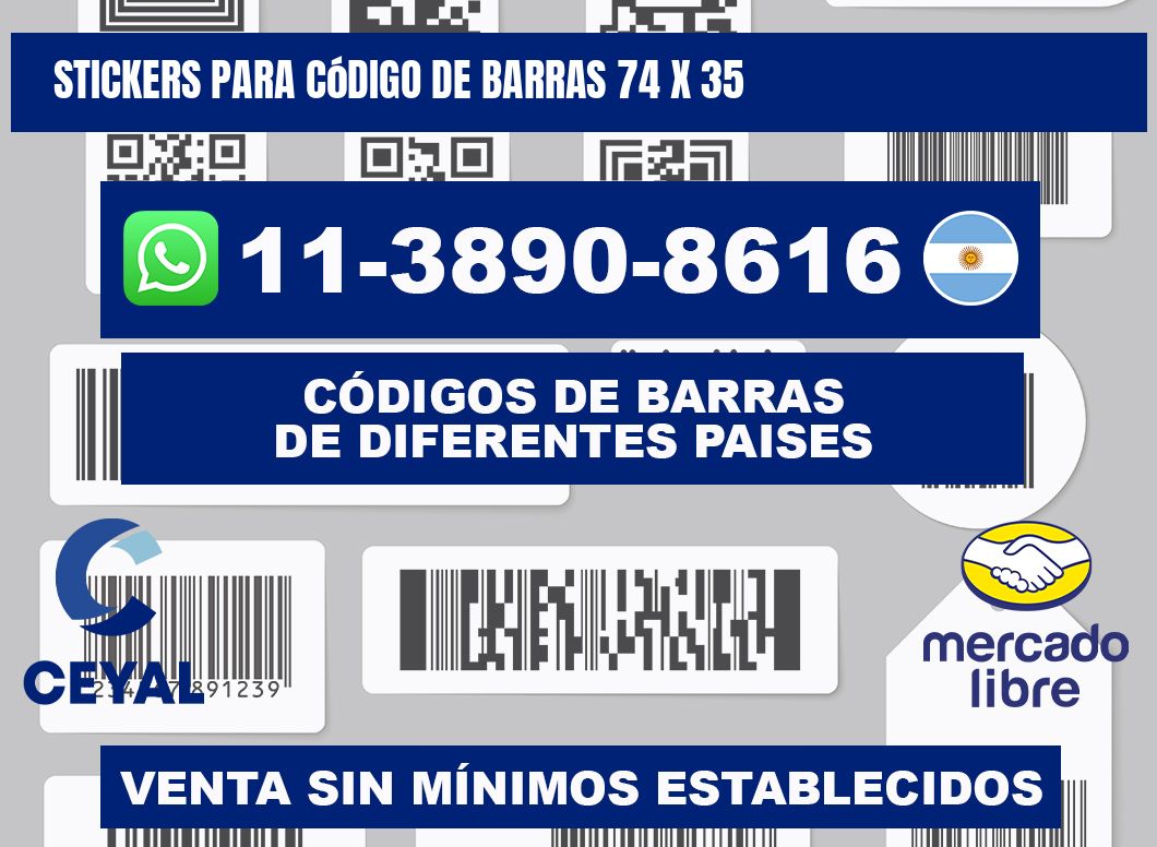 stickers para código de barras 74 x 35