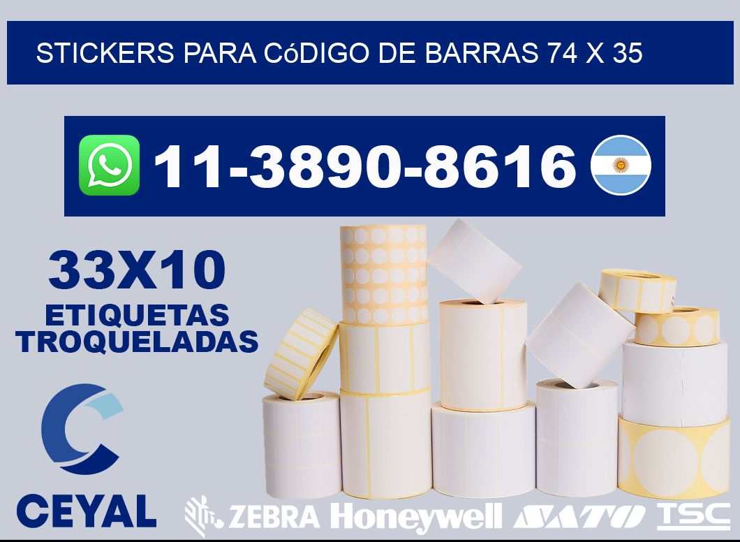 stickers para código de barras 74 x 35