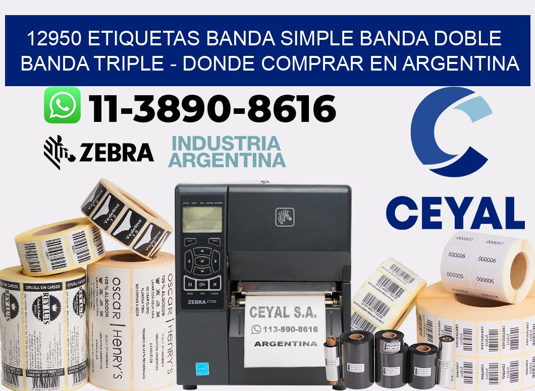 12950 etiquetas banda simple banda doble banda triple - Donde Comprar en Argentina