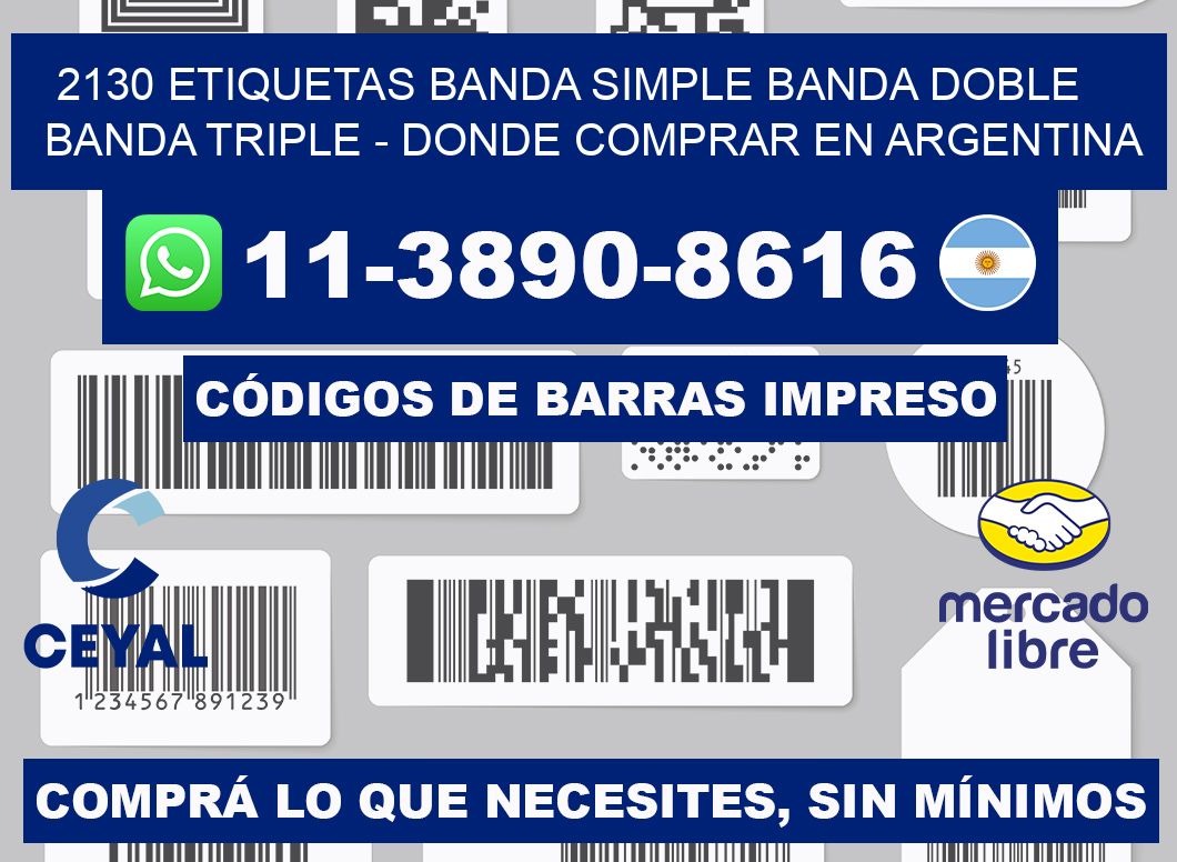 2130 etiquetas banda simple banda doble banda triple - Donde Comprar en Argentina