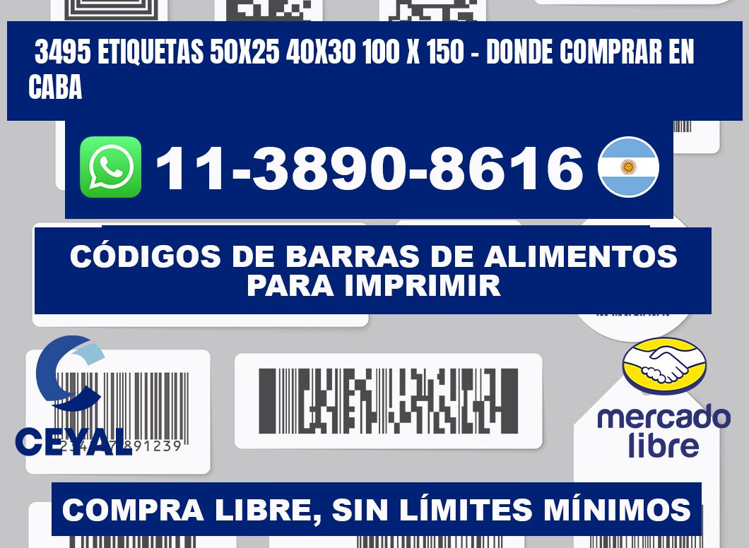 3495 etiquetas 50x25 40x30 100 x 150 - Donde Comprar en Caba