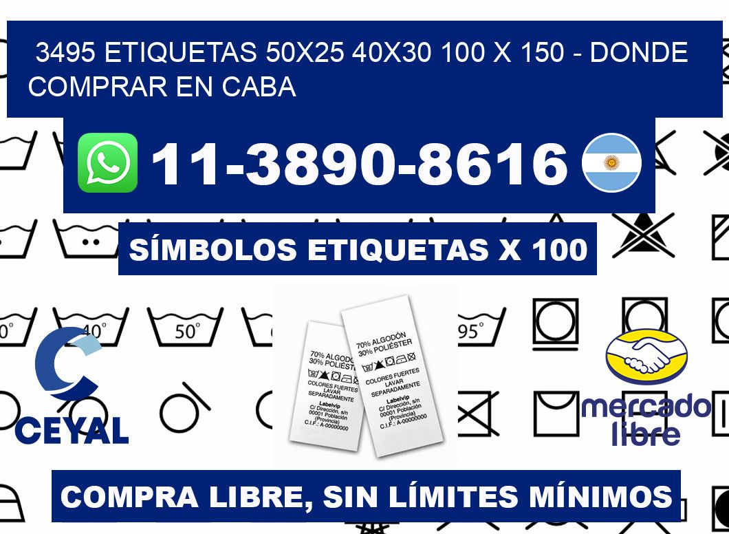 3495 etiquetas 50x25 40x30 100 x 150 - Donde Comprar en Caba
