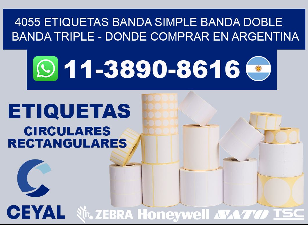 4055 etiquetas banda simple banda doble banda triple - Donde Comprar en Argentina