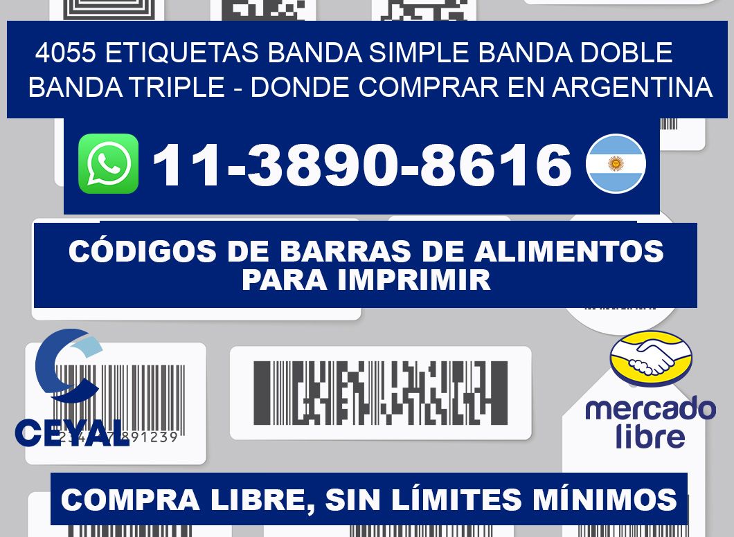 4055 etiquetas banda simple banda doble banda triple - Donde Comprar en Argentina