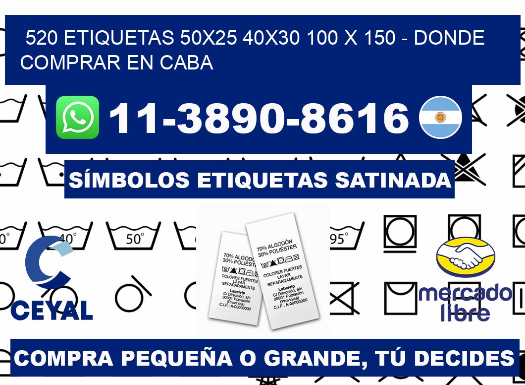 520 etiquetas 50x25 40x30 100 x 150 - Donde Comprar en Caba